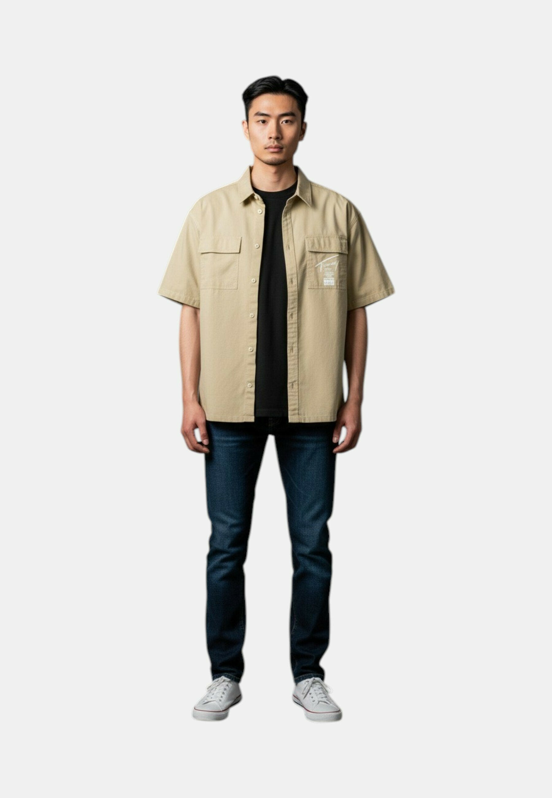 CAMICIA UOMO TOMMY HILFIGER BEIGE Media 2