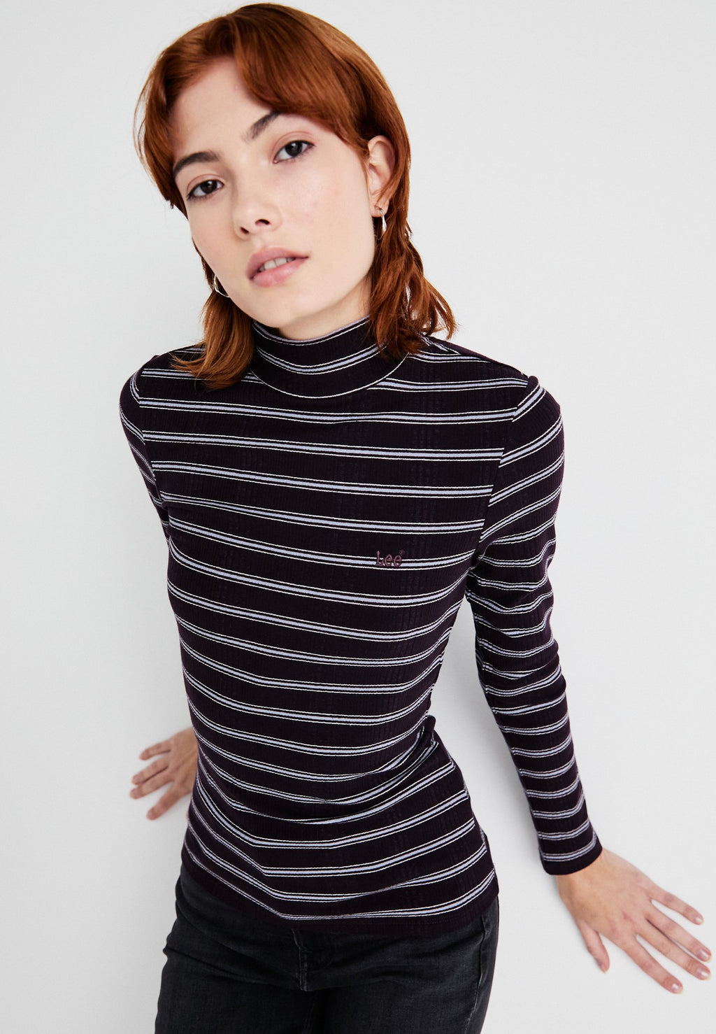 Lee RIBBED LS HIGH NECK