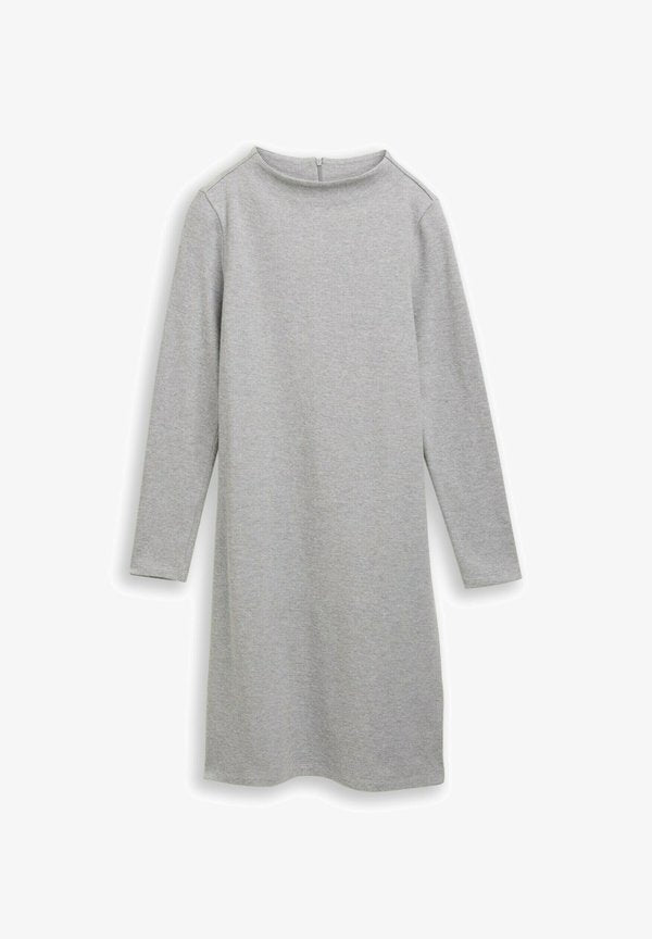 TOM TAILOR TOM TAILOR KLEIDER & JUMPSUITS COSY KLEID MIT STEHKRAGEN - Jersey dress - medium silver grey melange