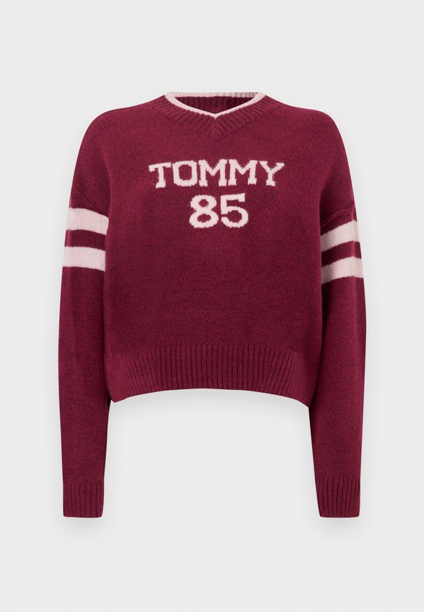 Tommy Jeans INTARSIA LOGO V-NECK RELAXED JUMPER