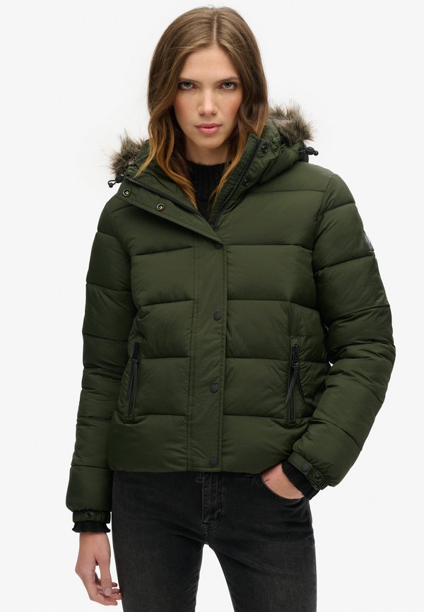 Superdry & Co HOODED MID LAYER  - Winter jacket - surplus goods olive