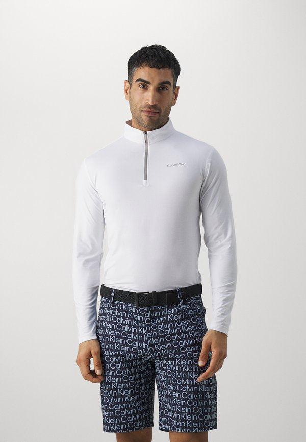 Calvin Klein Golf NEWPORT HALF ZIP - Long sleeved top - white