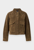 ONLY Suede ONLKAIA Suede - Leather jacket - dark brown