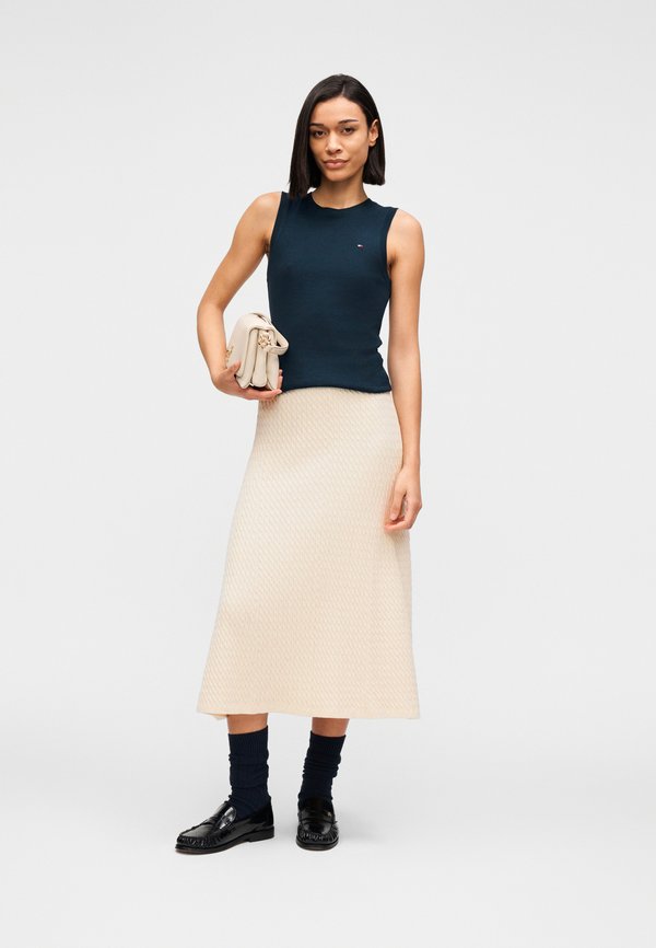 Tommy Hilfiger FINE CABLE KNIT MIDI A-LINE SKIRT