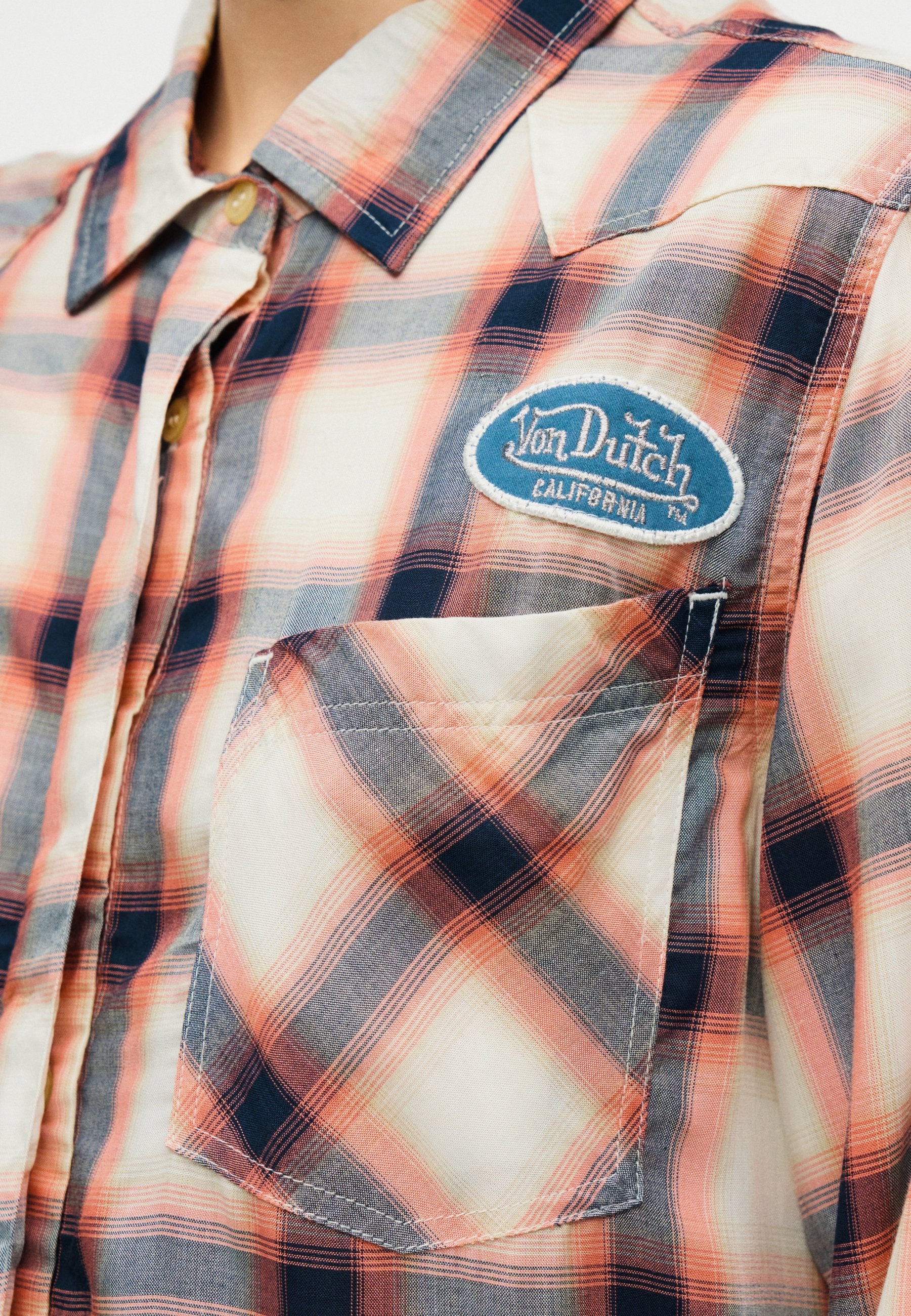 Von Dutch SHIRT PLAID WITH PATCH AND EMBROIDERY