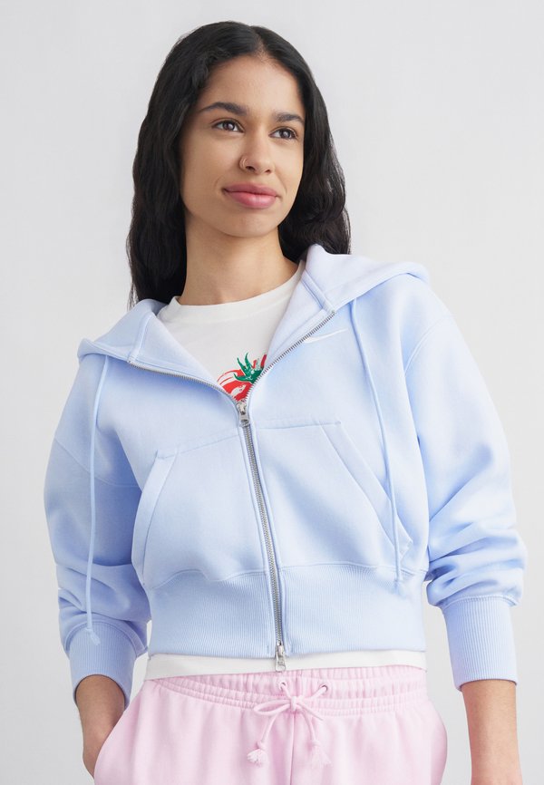 Nike Sportswear CROP - Zip-up sweatshirt - hydrogen blue/sail