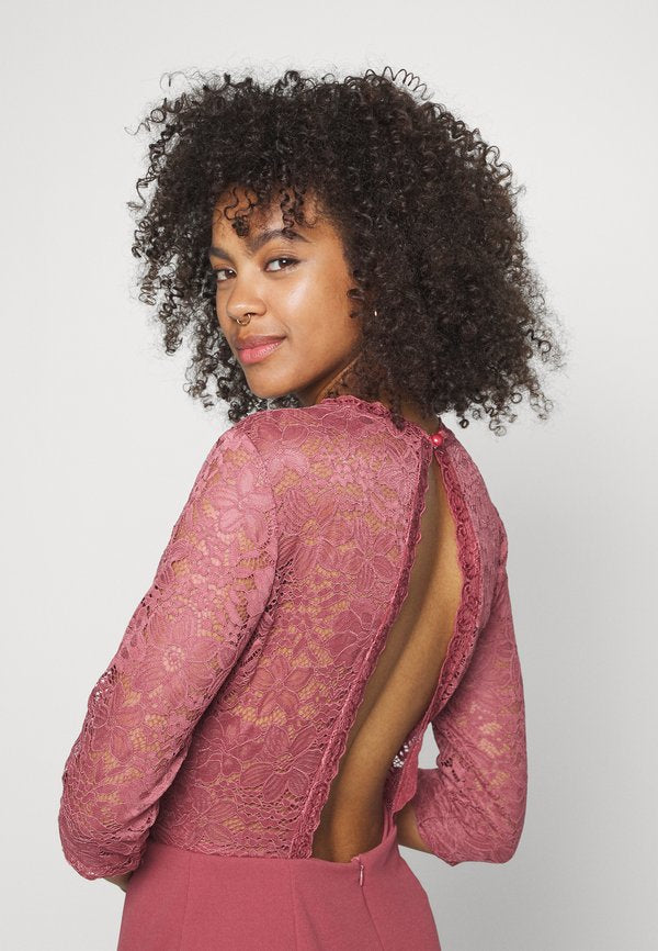 WAL G. WGXZL WEDDING - ROSE LACE TOP MAXI DRESS