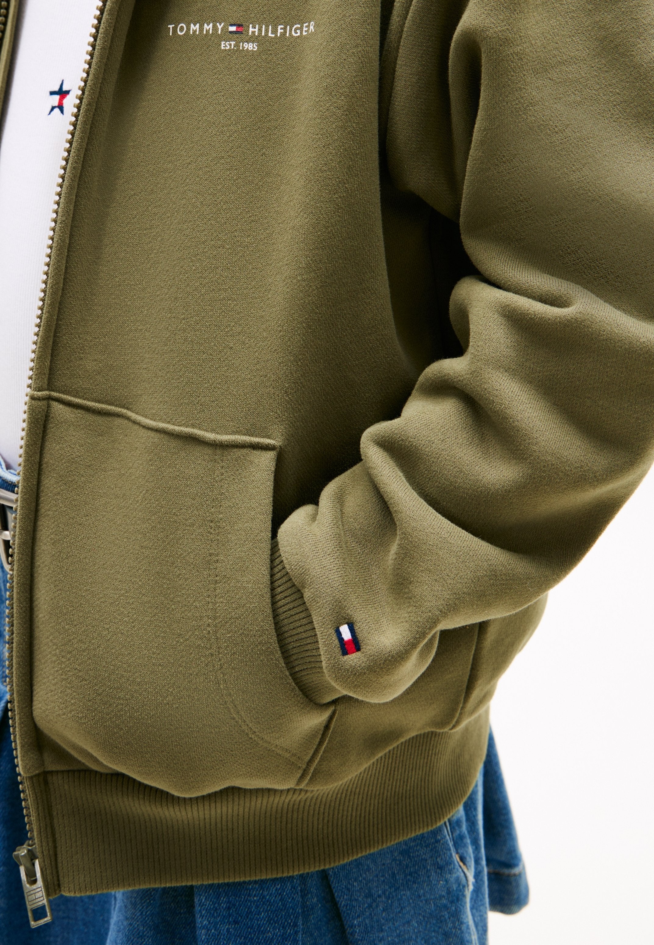 LOGO BRUSHED FLEECE ZIP-THRU HOODY Media 4