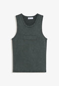 Bershka PATCH TANK TOP - Top - dark grey