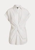 Lauren Ralph Lauren TWIST-FRONT COTTON SHORT-SLEEVE SHIRT