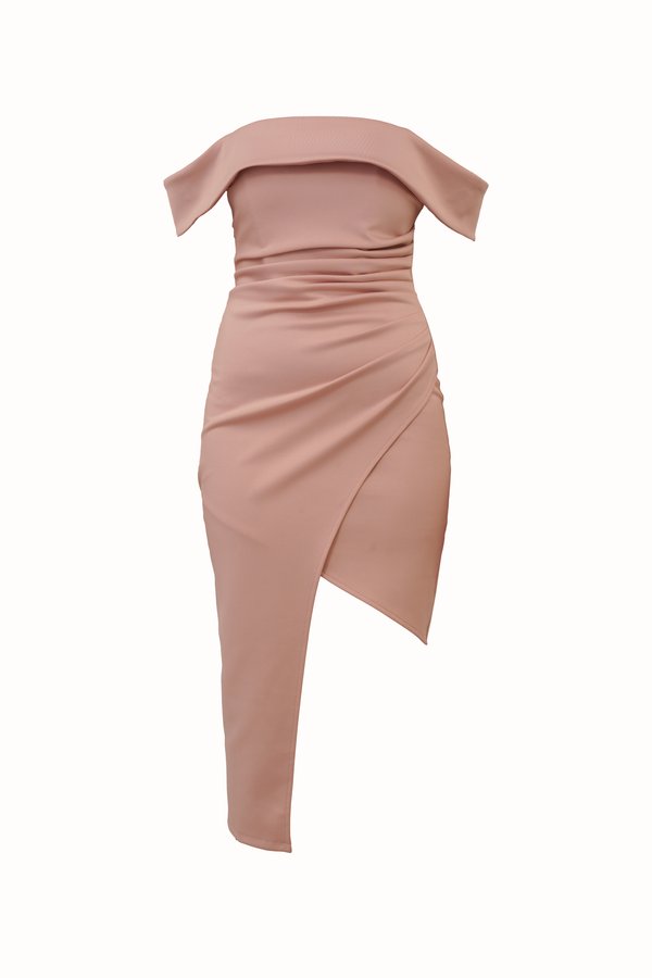 WAL G TALL WEDDING VINCENZO ROUCHED MIDI