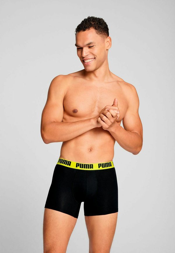 Puma Boxer briefs - darkgrey melange/yellow