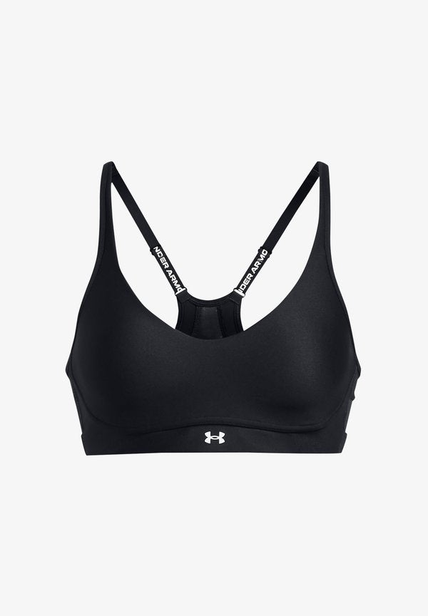 Under Armour LOW BRA - Light support sports bra - black white