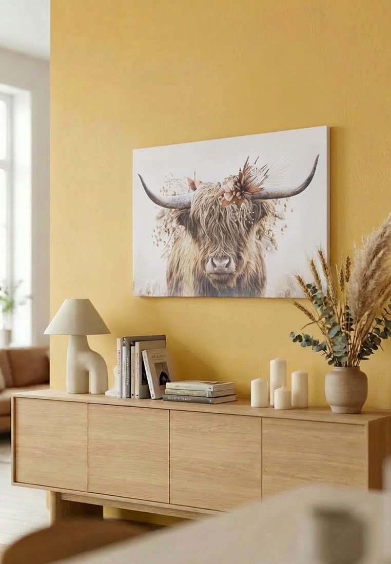Orange Wallz COW AND FLOWERS