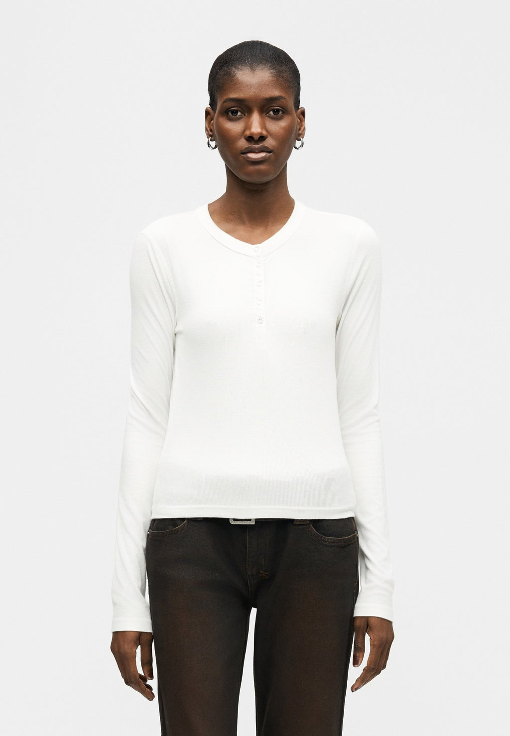 RE/DONE LONG SLEEVE RIBBED HENLEY