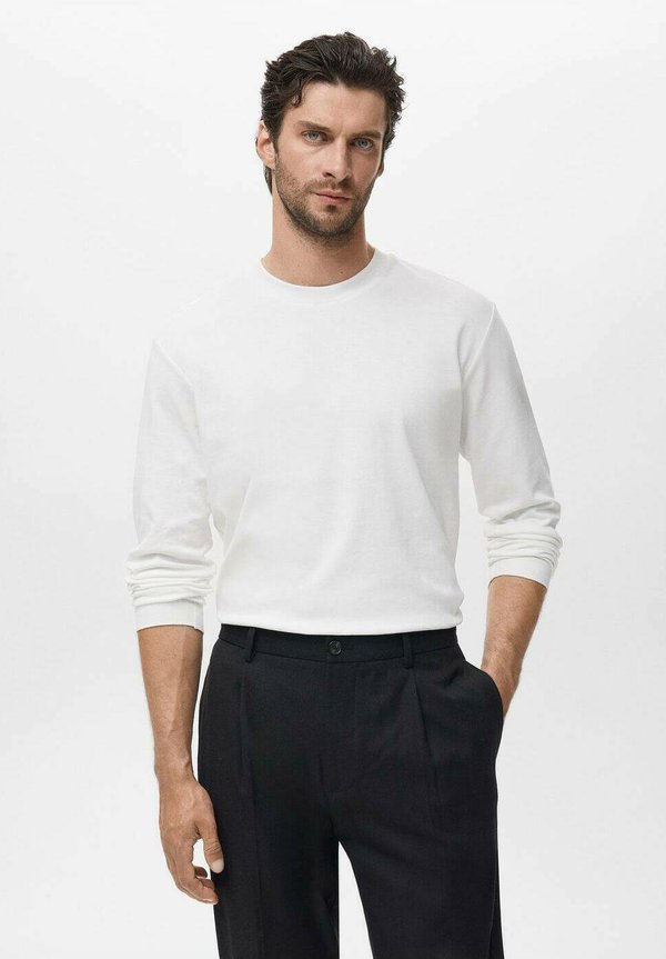Mango Long sleeved top - white