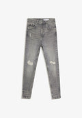 Bershka CARROT DESTROY - Slim fit jeans - grey