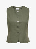 ONLY s ONLGOA Linen Tailored Waist - Waistcoat - smokey olive