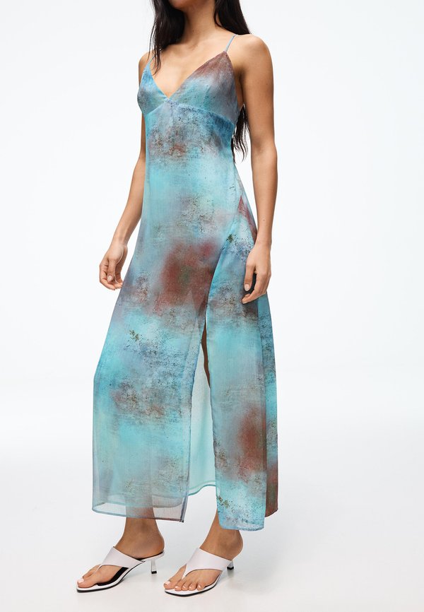 Bershka PRINTED - MINI DRESS - Cocktail dress / Party dress - turquoise