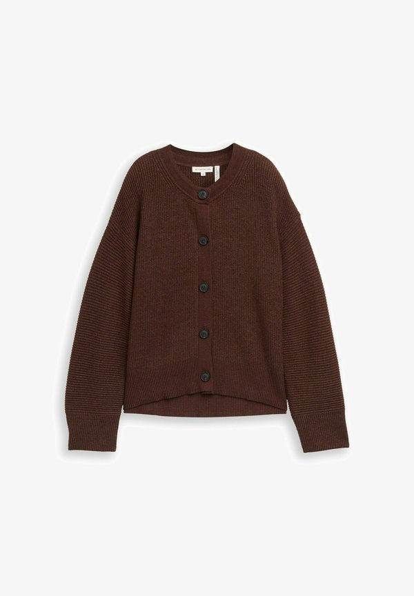 TOM TAILOR Cardigan - dark pecan brown melange