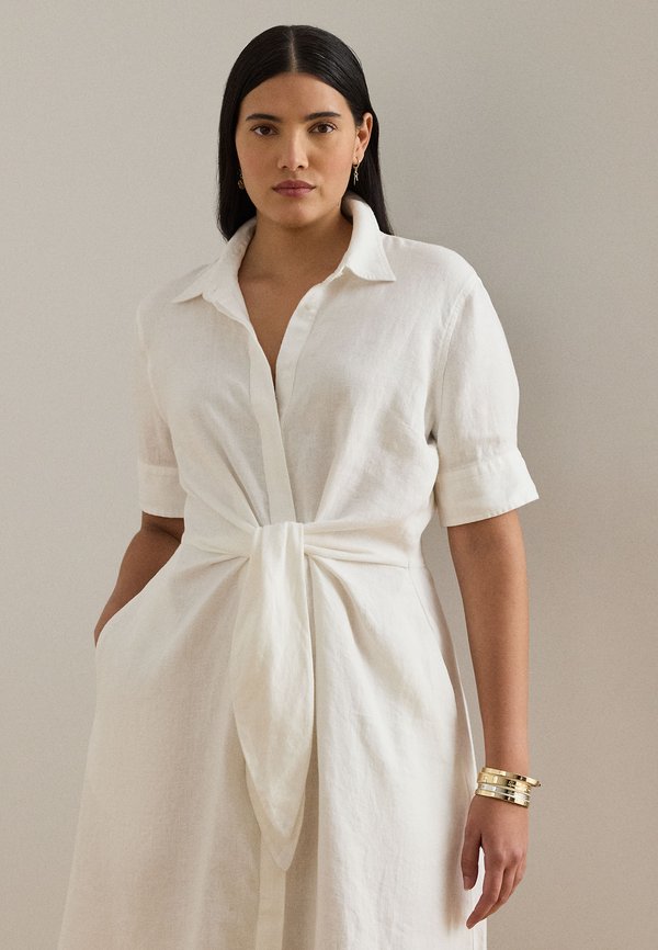Lauren Ralph Lauren Woman TIE FRONT LINEN SHIRTDRESS