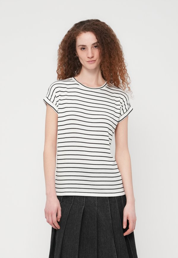 Vero Moda VMBRIANNA O NECK PULLOVER - Print T-shirt - snow white/black