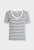 Tommy Hilfiger CODY  - Basic T-shirt - breton/ ecu/ dark night navy new size
