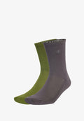 adidas Originals TWO-TONED CREW 2 PACK - Socks - tech olive grey strata