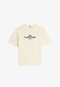 Tommy Hilfiger VARSITY CREST MDRN C-NK SS TEE - VARSITY CREST - Print T-shirt - country ivory