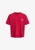 Jack & Jones JORNORREBRO TYPO TEE SS CREW NECK NOOS - Print T-shirt - rio red