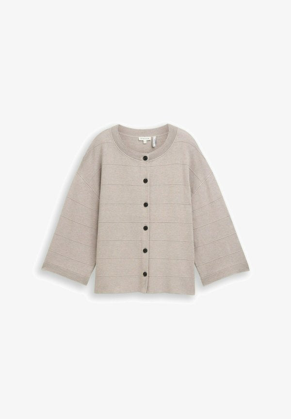 TOM TAILOR LOOSE FIT - Cardigan - dark clouds grey melange