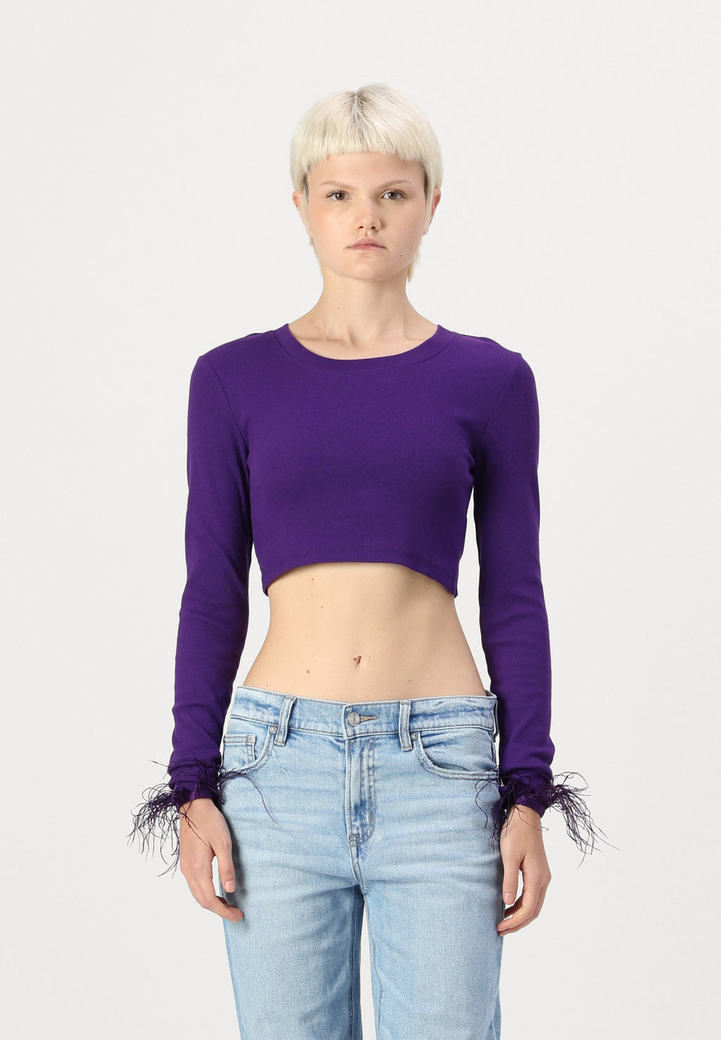 ONLY ONLFEATHER CROPPED TOP