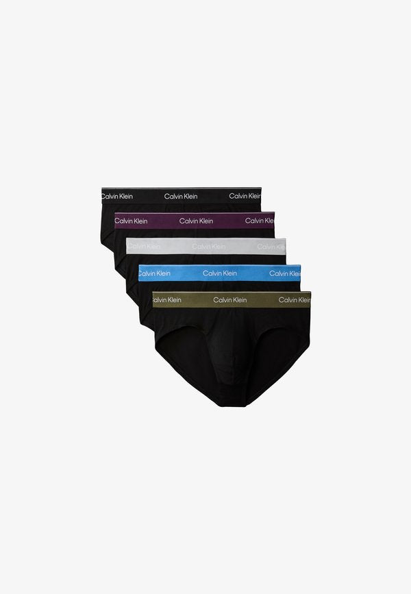 Calvin Klein Underwear 5 PACK - Briefs - b- black, harbor mist, dark purple, poseidon blue, olive night wbs