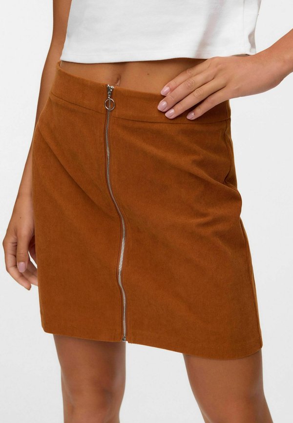 Vero Moda VMVIENNA High waist Corduroy Midi - A-line skirt - glazed ginger