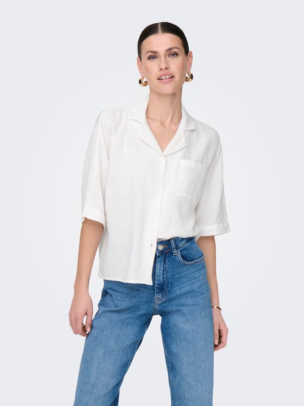 ONLY ONLTHYRA - Button-down blouse - weiß