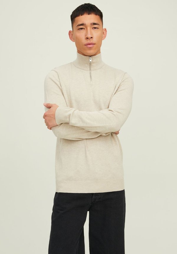 Jack & Jones JJEEMIL HALF ZIP - Jumper - oatmeal