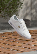 Lacoste POWERCOURT 126 - Trainers - white/gold-coloured