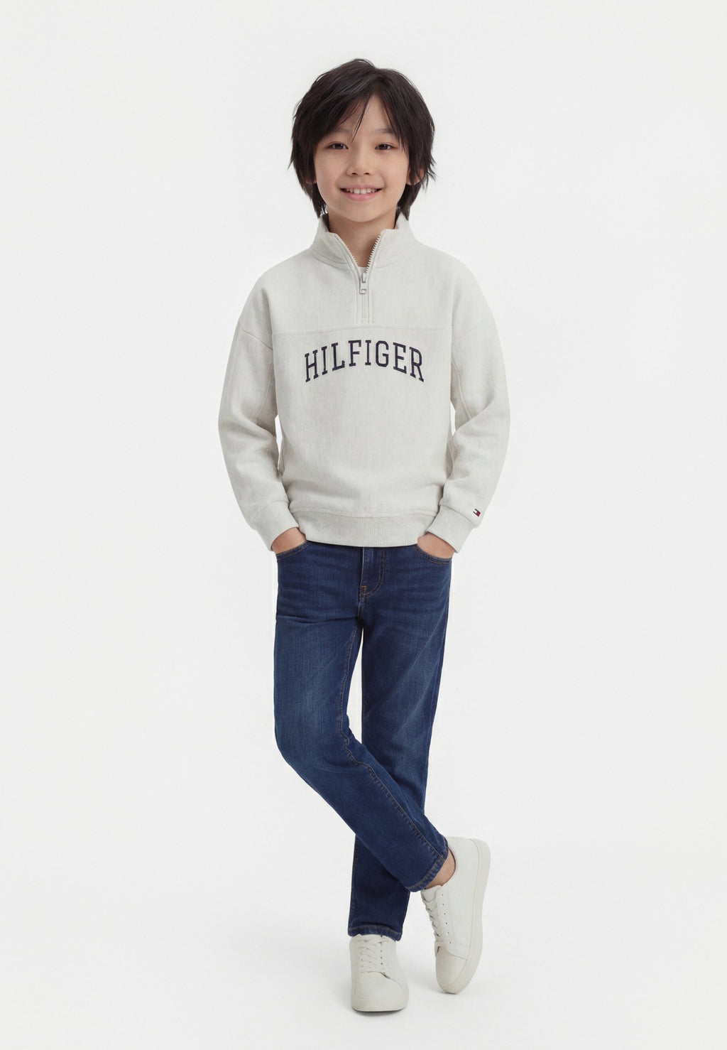 LOGO TERRY QUARTER-ZIP SWEATSHIRT Media 2