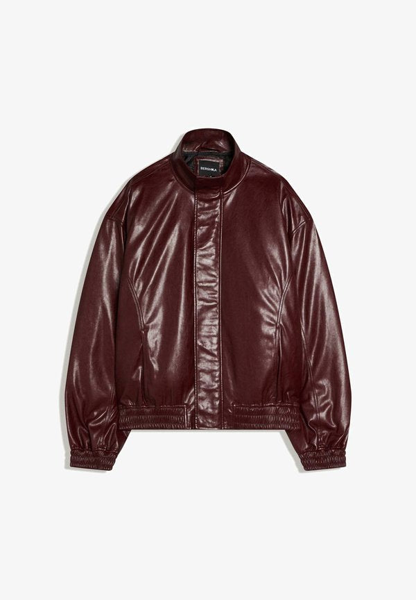 Bershka Bomber Jacket - bordeaux