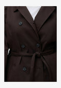 Vero Moda Curve TRENCHCOAT VMCCHELSEA TRENCHCOAT - Trenchcoat - chocolate torte