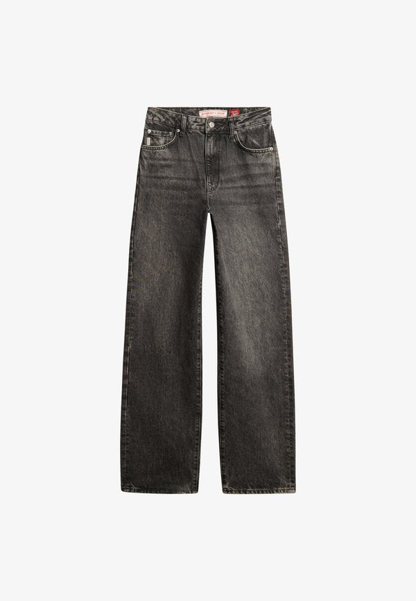 Superdry & Co VINTAGE WIDE  - Flared Jeans - wolcott black stone
