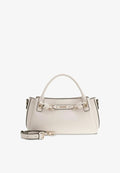 Guess CAMELIA 3 COMP SATCHEL - Handbag - cream white