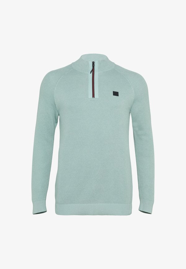 s.Oliver MIT HOCHGESCHLOSSENEM KRAGEN - Jumper - salbeigrün