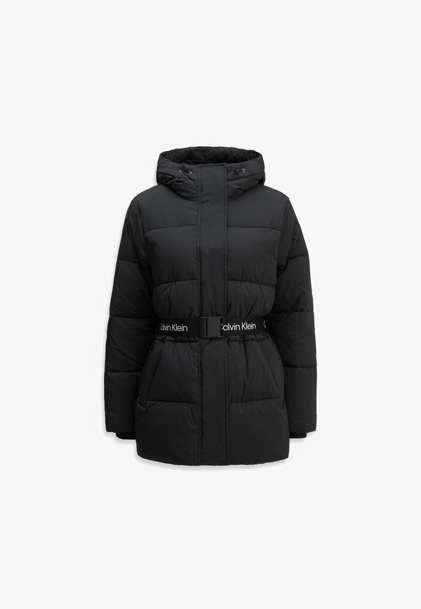 Calvin Klein Jeans BELTED MIDWEIGHT PUFFER - Winter jacket - black