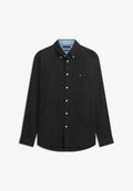 Tommy Hilfiger REGULAR FIT LINEN BLEND BUTTON-DOWN SHIRT - Shirt - black