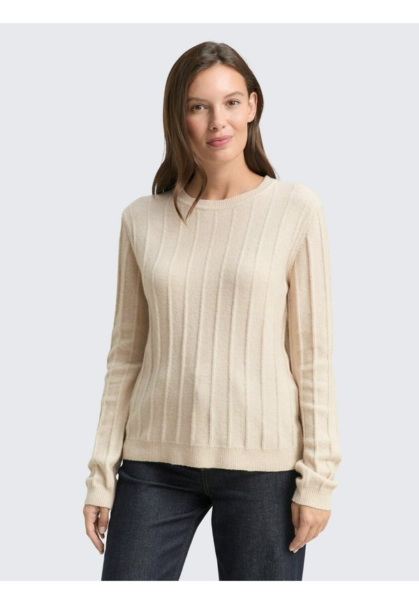 TOM TAILOR Jumper - sand stone beige melange