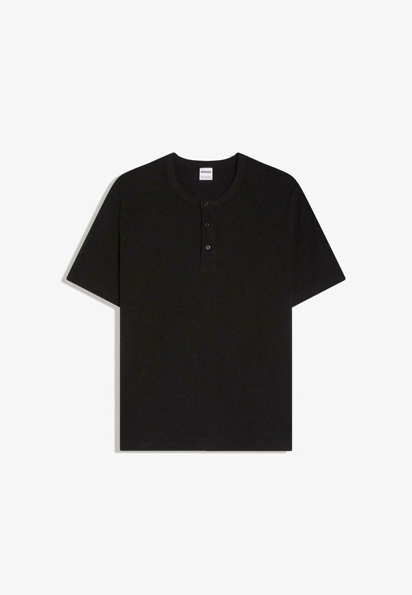 Bershka HENLEY COLLAR - Basic T-shirt - black