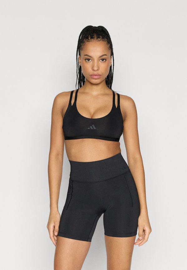 adidas Performance OPTIME WORKOUT STRAPPY LIGHT SUPPORT BRA - Light support sports bra - black