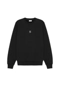 Schwarzer Sweatshirt aus Baumwolle mit Rundhalsausschnitt und gerippten Manschetten, mit dem in Weiß gestickten Text "II" auf der Vorderseite.
