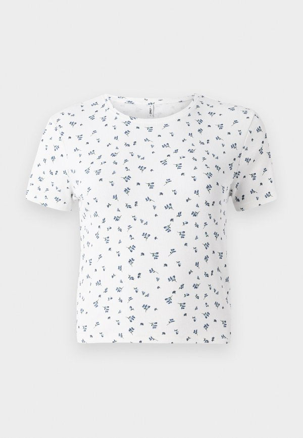 ONLY ONLFENJA - Print T-shirt - cloud dancer/blue